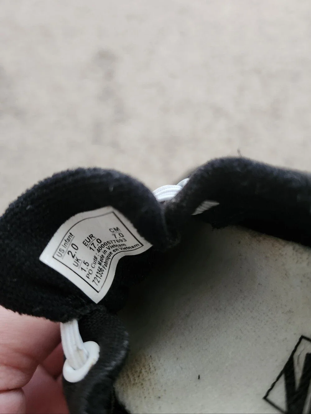 Vans Baby Slip On Black Shoes Size 2